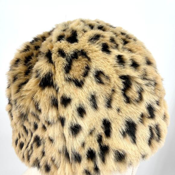 San Diego Hat Company Brown Black Leopard Faux Fur Winter Cloche Hat main image 4
